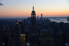 New York City Top Of The Rock 12B South Midtown To Empire State Building To World Trade Center Financial District Just After Sunset